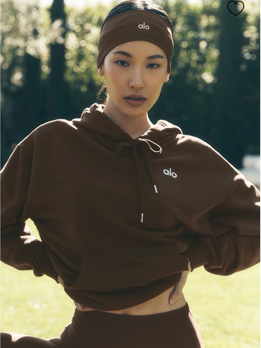 ALO Yoga Accolade EspressoBrown Drawstring Hood Size L